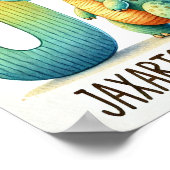 Letter J, Dinosaur Alphabet Watercolor Poster (Ecke)