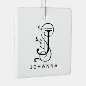 Letter J Elegant Monogram Christmas Ornament (Rechts)