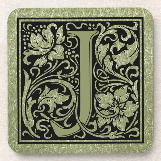 Letter J First Letter Monogram Getränkeuntersetzer (Vorderseite)