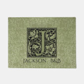 Letter J First Letter Monogram Personalisiert Fußmatte (Vorderseite)