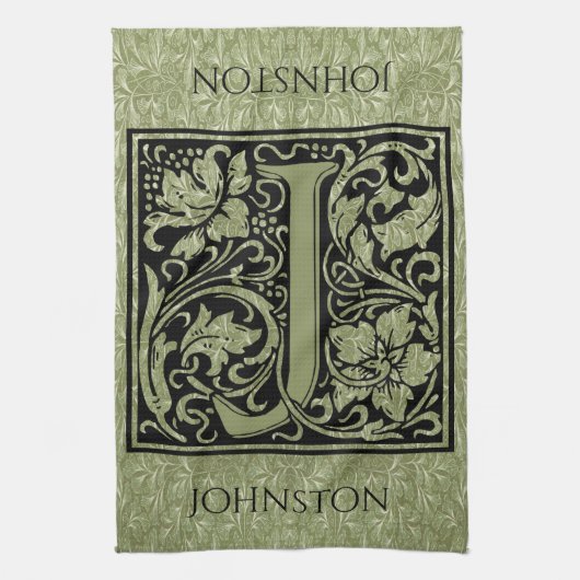 Letter J First Letter Monogram Personalisiert Geschirrtuch (Vertikal)