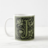 Letter J First Letter Monogram Personalisiert Kaffeetasse (Links)