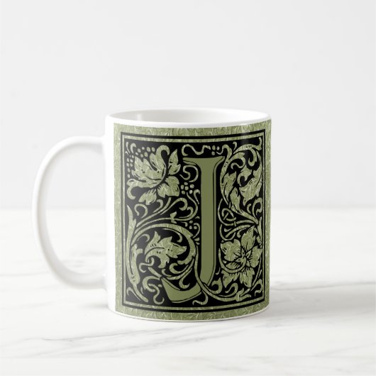Letter J First Letter Monogram Personalisiert Kaffeetasse (Links)