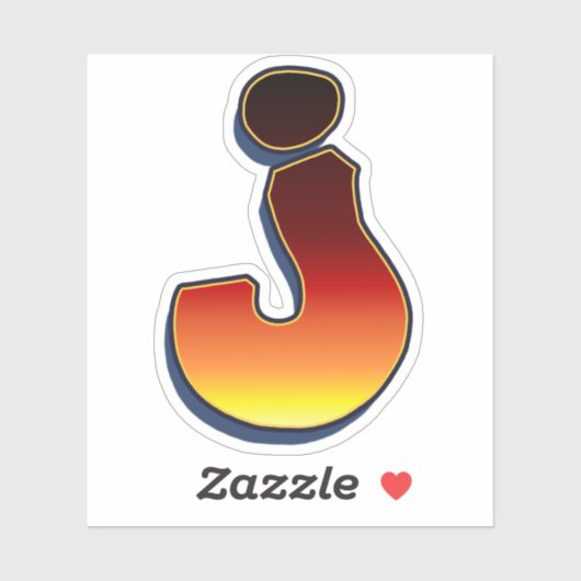 Letter J - Flammenaufkleber Aufkleber (Blatt)