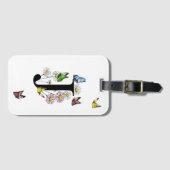 Letter J Floral Butterfly Monogram Initial Gepäckanhänger (Vorderseite (Horizontal))