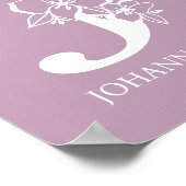 Letter J Floral Monogram Name Kinderzimmer Modern Poster (Ecke)