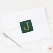 Letter J Gold Square Sticker (Umschlag)