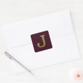 Letter J Gold Square Sticker (Umschlag)