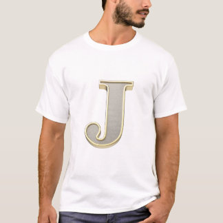 Letter J in metallischer silberfarbener Ausführung T-Shirt