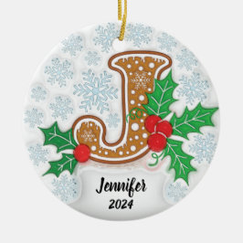 Letter J Individuelle Name Christmas Keramik Ornament