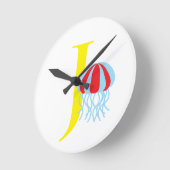 Letter J Initial Clock Runde Wanduhr (Winkel)