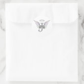 Letter J Initial Monogram mit Angel Wings & Halo Runder Aufkleber (Tasche)