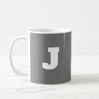 Letter J Initiale Tasse für seinen Grauen Großen
