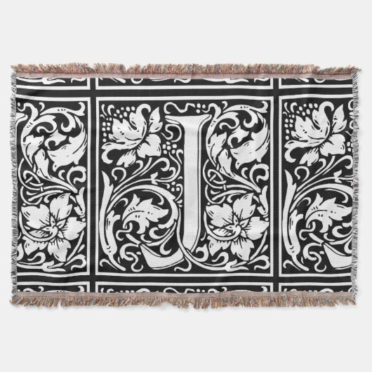 Letter J Medieval Monogram Art Nouveau Decke (Vorderseite)