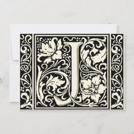 Letter J Medieval Monogram Art Nouveau Einladung