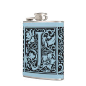 Letter J Medieval Monogram Art Nouveau Flachmann (Links)