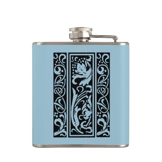 Letter J Medieval Monogram Art Nouveau Flachmann (Rückseite)