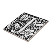 Letter J Medieval Monogram Art Nouveau Fliese (Seite)