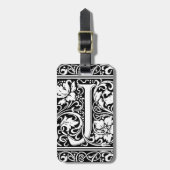 Letter J Medieval Monogram Art Nouveau Gepäckanhänger (Vorderseite vertikal)