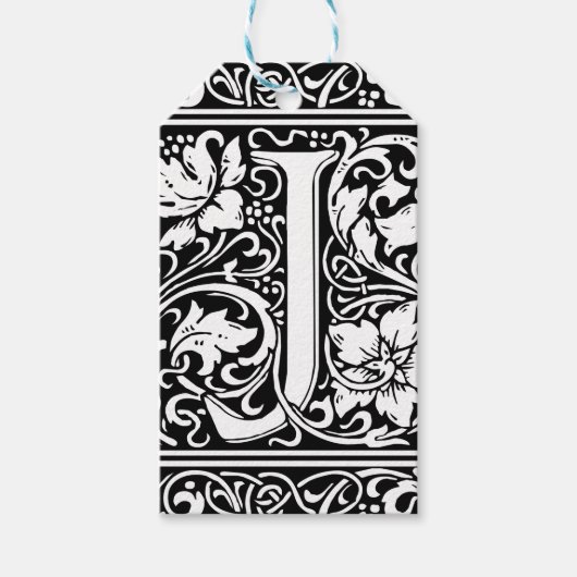 Letter J Medieval Monogram Art Nouveau Geschenkanhänger (Vorderseite)