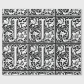 Letter J Medieval Monogram Art Nouveau Geschenkpapier (Flach)
