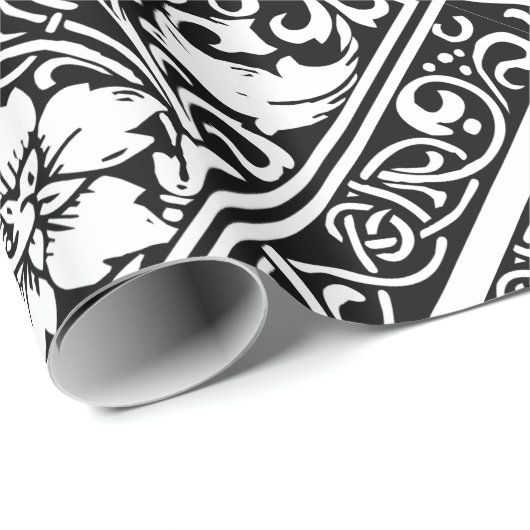 Letter J Medieval Monogram Art Nouveau Geschenkpapier (Rolleneckpunkt)