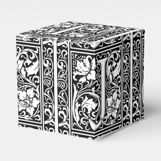 Letter J Medieval Monogram Art Nouveau Geschenkschachtel (Vorderseite)