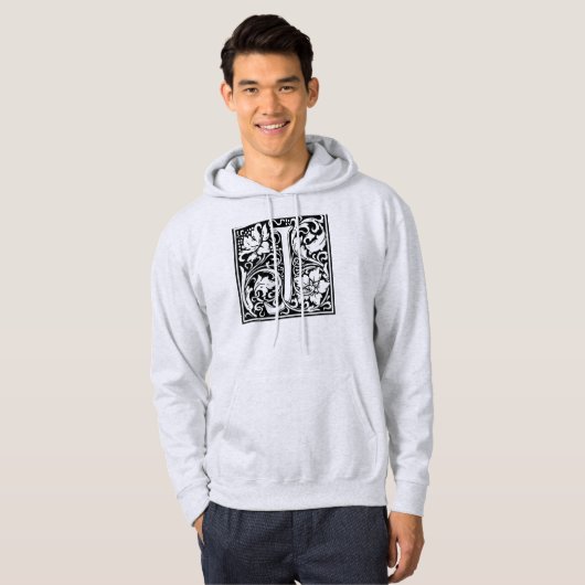 Letter J Medieval Monogram Art Nouveau Hoodie (Vorne ganz)