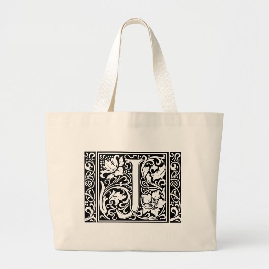 Letter J Medieval Monogram Art Nouveau Jumbo Stoffbeutel (Vorne)