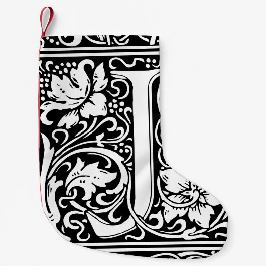 Letter J Medieval Monogram Art Nouveau Kleiner Weihnachtsstrumpf (Vorderseite)
