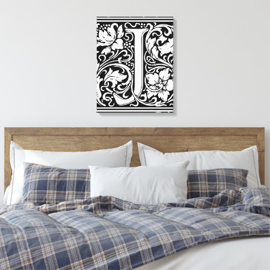 Letter J Medieval Monogram Art Nouveau Leinwanddruck (Insitu (Schlafzimmer))