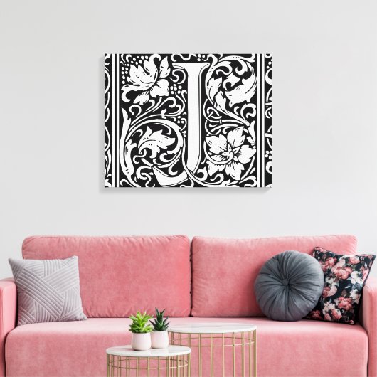 Letter J Medieval Monogram Art Nouveau Leinwanddruck (Insitu (Wohnzimmer))