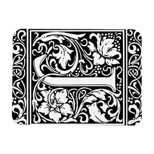 Letter J Medieval Monogram Art Nouveau Magnet (Horizontal)