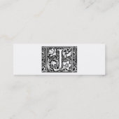 Letter J Medieval Monogram Art Nouveau Mini Visitenkarte (Rückseite)