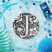 Letter J Medieval Monogram Art Nouveau Pappteller (Party)