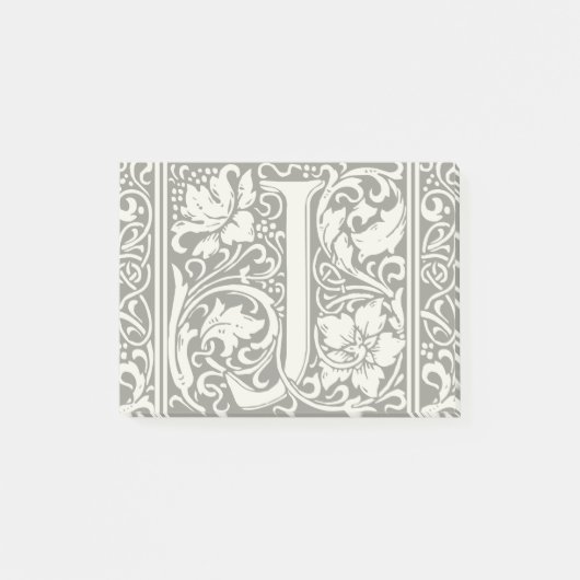 Letter J Medieval Monogram Art Nouveau Post-it Klebezettel (Vorderseite)