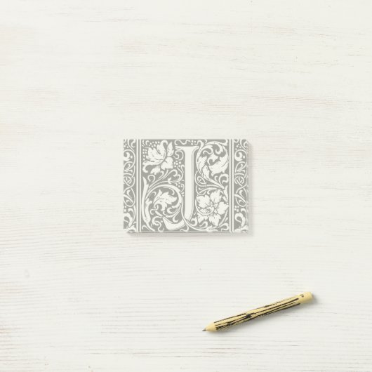Letter J Medieval Monogram Art Nouveau Post-it Klebezettel (Auf Schreibtisch)