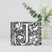 Letter J Medieval Monogram Art Nouveau Postkarte (Stehend Vorderseite)