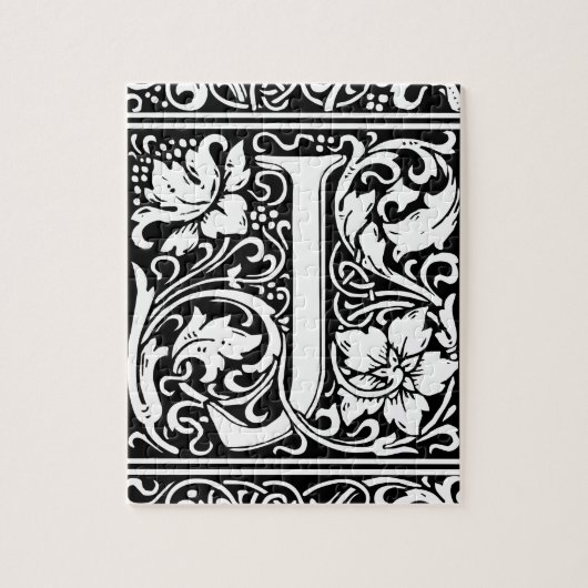 Letter J Medieval Monogram Art Nouveau Puzzle (Vertikal)