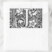 Letter J Medieval Monogram Art Nouveau Rechteckiger Aufkleber (Tasche)