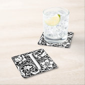 Letter J Medieval Monogram Art Nouveau Rechteckiger Pappuntersetzer (Vor Ort)