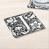Letter J Medieval Monogram Art Nouveau Rechteckiger Pappuntersetzer (angewinkelt)
