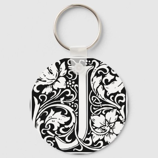 Letter J Medieval Monogram Art Nouveau Schlüsselanhänger (Vorderseite)