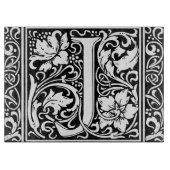 Letter J Medieval Monogram Art Nouveau Schneidebrett (Vorderseite)