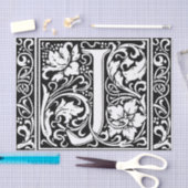 Letter J Medieval Monogram Art Nouveau Seidenpapier (Handwerk)