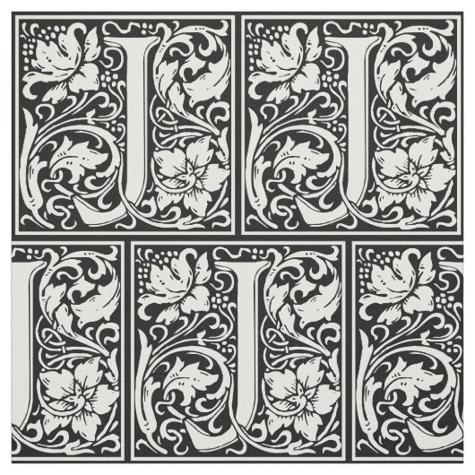 Letter J Medieval Monogram Art Nouveau Stoff (Muster)