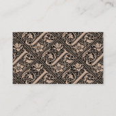 Letter J Medieval Monogram Art Nouveau Visitenkarte (Rückseite)