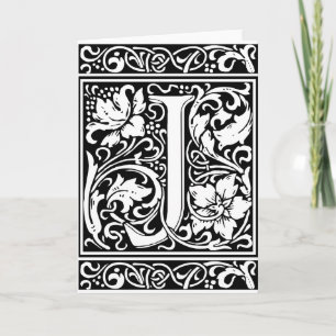 Letter J Medieval Monogram Vintag Initial