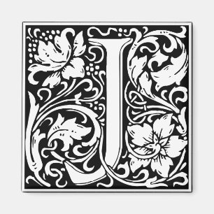 Letter J Medieval Monogram Vintag Initial Magnet