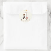 Letter J Monogram Cupcake Logo Business Stickers (Tasche)